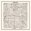 Vintage Map of Harding County, South Dakota 1952