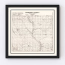Vintage Map of Sanborn County, South Dakota 1900