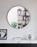 34 Inch Circle Mirror Titanium Finish For Entryways