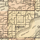 Vintage Map of Ottertail County, Minnesota 1916
