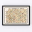 Vintage Map of Ottertail County, Minnesota 1916