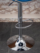 Blue Velvet Upholstered Adjustable Swivel Barstool Set Of 2