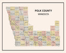 Vintage Map of Polk County, Minnesota 1907