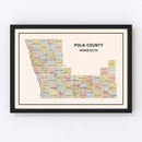 Vintage Map of Polk County, Minnesota 1907