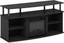 Jensen Open Shelving TV Entertainment Center With Electric Fireplace 55 Inch