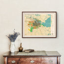 Vintage Map of Amsterdam, Netherlands 1927