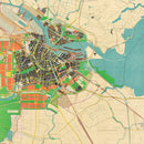 Vintage Map of Amsterdam, Netherlands 1927