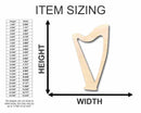 Unfinished Wood Harp Lyre Shape - Music - Craft - up to 46" DIY