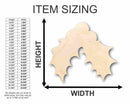 Unfinished Wood Christmas Holly Shape - Craft - up to 46" DIY