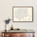 Vintage Map of Bryan County, Oklahoma 1936