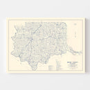 Vintage Map of Bryan County, Oklahoma 1936