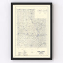 Vintage Map of Caddo County, Oklahoma 1936