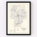 Vintage Map of Okmulgee County, Oklahoma 1936