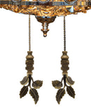 Leaves Ceiling Fan Pull, 3"h with 12" Antiqued Brass Chain