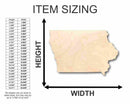 Unfinished Wood Iowa Shape - State - Craft - up to 46" DIY