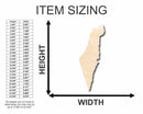 Unfinished Wood Israel Shape - Country - Craft - up to 46" DIY