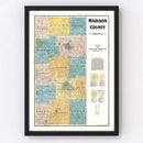Vintage Map of Madison County, Indiana 1921