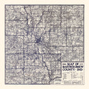 Vintage Map of Bartholomew County, Indiana 1925