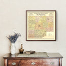 Vintage Map of Bartholomew County, Indiana 1910