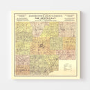 Vintage Map of Bartholomew County, Indiana 1910