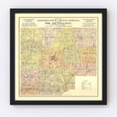 Vintage Map of Bartholomew County, Indiana 1910