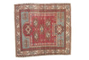 2.5x3 Vintage Distressed Oushak Square Rug