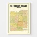 Vintage Map of Dubois County, Indiana 1914