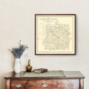 Vintage Map of Elkhart County, Indiana 1909