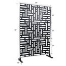 Outdoor & Indoor Privacy Screen Metal Privacy Screen 76' H×48' W, Freestanding Decorative Privacy Screen for Deck Balcony Patio