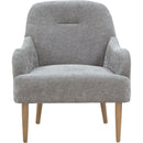Chenille Armchair, Modern Style Accent Chair with Wood Legs, Comfy Design for Living Room, Bedroom, Office, Gray
