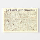 Vintage Map of Greene County, Indiana 1906