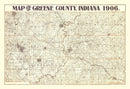 Vintage Map of Greene County, Indiana 1906