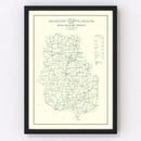 Vintage Map of Harrison County, Indiana 1909