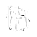 Outdoor Patio Arm Chairs Set of 4 - Newport - Cement Gray