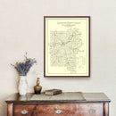 Vintage Map of Huntington County, Indiana 1910