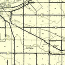 Vintage Map of Huntington County, Indiana 1910
