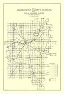 Vintage Map of Huntington County, Indiana 1910