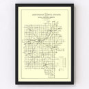 Vintage Map of Huntington County, Indiana 1910