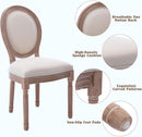 French Country Dining Chairs Set Of 4 With Linen Upholstery And Solid Wood Legs
