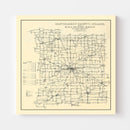 Vintage Map of Montgomery County, Indiana 1912