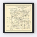 Vintage Map of Montgomery County, Indiana 1912