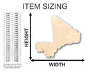Unfinished Wood Mali Shape - Country - Craft - up to 46" DIY