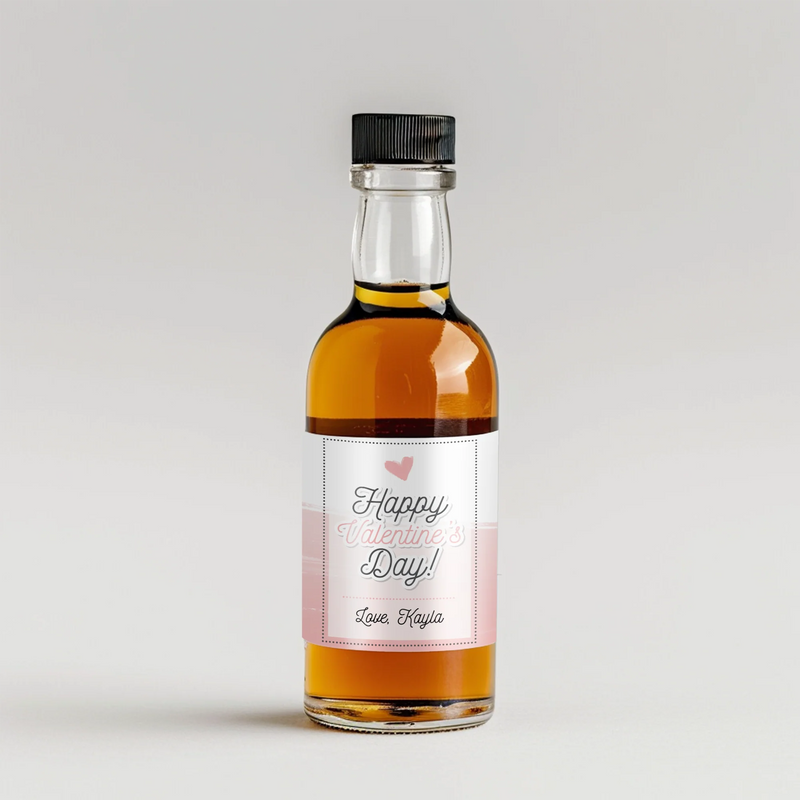 Pink Valentine Mini Liquor Label