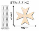 Unfinished Wood Maltese Cross Shape - Malta - Craft up to 46" DIY