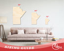 Unfinished Wood Manitoba Province Shape - Canada Province Craft - up to 46" DIY