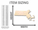 Unfinished Wood Massachusetts Shape - State - Craft - up to 46" DIY
