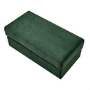 Modern Style Single Sofa Couch with Storage, USB Ports, Cup Holders, Green Corduroy