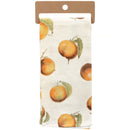 Practice What You Peach Funny Dish Cloth Towel | Cotton and Linen | Embroidered Text | 18" x 28"