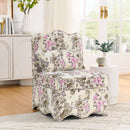 Flannel single dining chair with soft seat cushion and backrest, no armrests, matching pillow can be used as waist cushion, this dining chair can be used in the living room - PINK