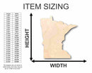 Unfinished Wood Minnesota Shape - State - Craft - up to 46" DIY